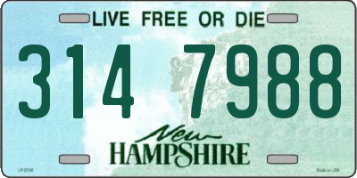 NH license plate 3147988