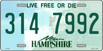 NH license plate 3147992