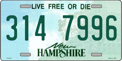 NH license plate 3147996