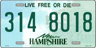 NH license plate 3148018