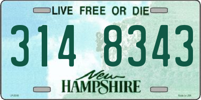 NH license plate 3148343