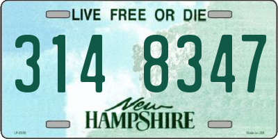 NH license plate 3148347