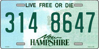 NH license plate 3148647