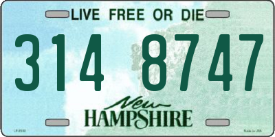 NH license plate 3148747