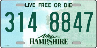 NH license plate 3148847