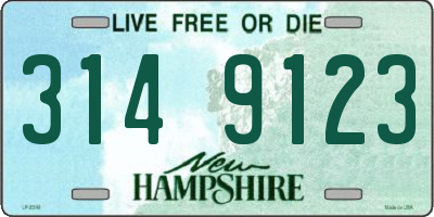NH license plate 3149123