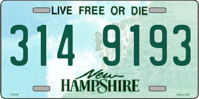 NH license plate 3149193