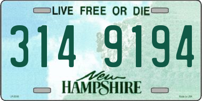 NH license plate 3149194