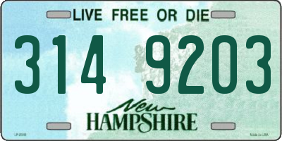 NH license plate 3149203