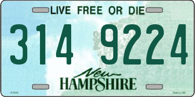 NH license plate 3149224