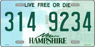 NH license plate 3149234