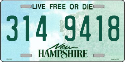 NH license plate 3149418