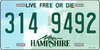 NH license plate 3149492