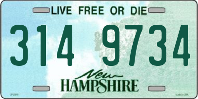 NH license plate 3149734