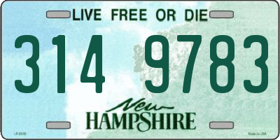 NH license plate 3149783