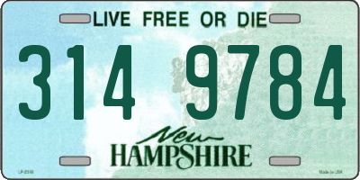NH license plate 3149784