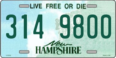 NH license plate 3149800