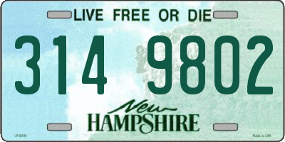 NH license plate 3149802