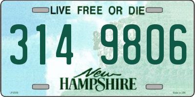 NH license plate 3149806