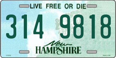 NH license plate 3149818