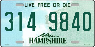 NH license plate 3149840