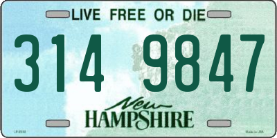 NH license plate 3149847