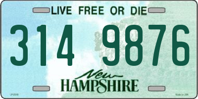 NH license plate 3149876