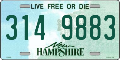 NH license plate 3149883