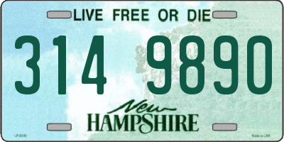 NH license plate 3149890