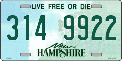 NH license plate 3149922
