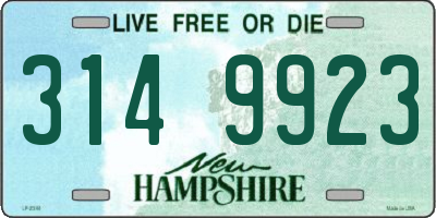 NH license plate 3149923