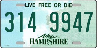NH license plate 3149947