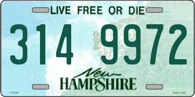 NH license plate 3149972