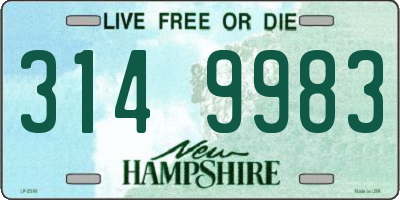 NH license plate 3149983