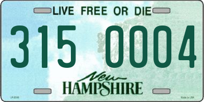 NH license plate 3150004
