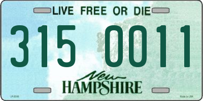 NH license plate 3150011