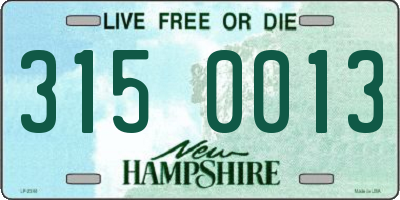 NH license plate 3150013