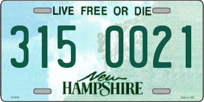 NH license plate 3150021