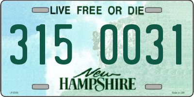 NH license plate 3150031