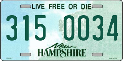 NH license plate 3150034