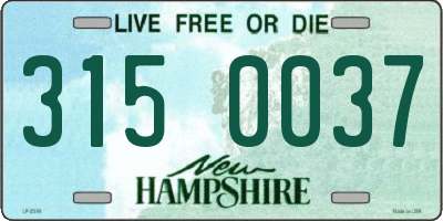 NH license plate 3150037