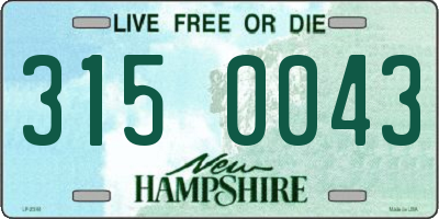 NH license plate 3150043