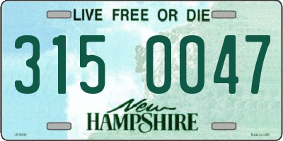 NH license plate 3150047