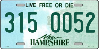 NH license plate 3150052