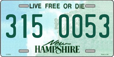 NH license plate 3150053