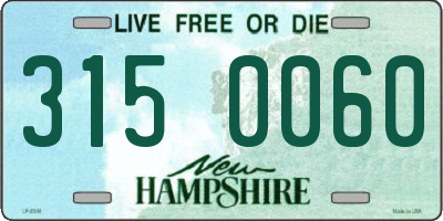 NH license plate 3150060