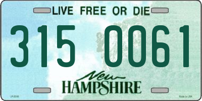 NH license plate 3150061