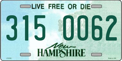 NH license plate 3150062