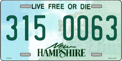 NH license plate 3150063
