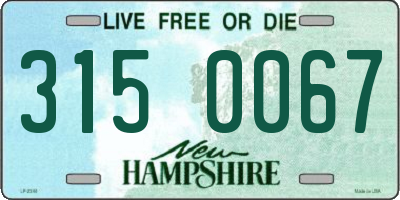 NH license plate 3150067